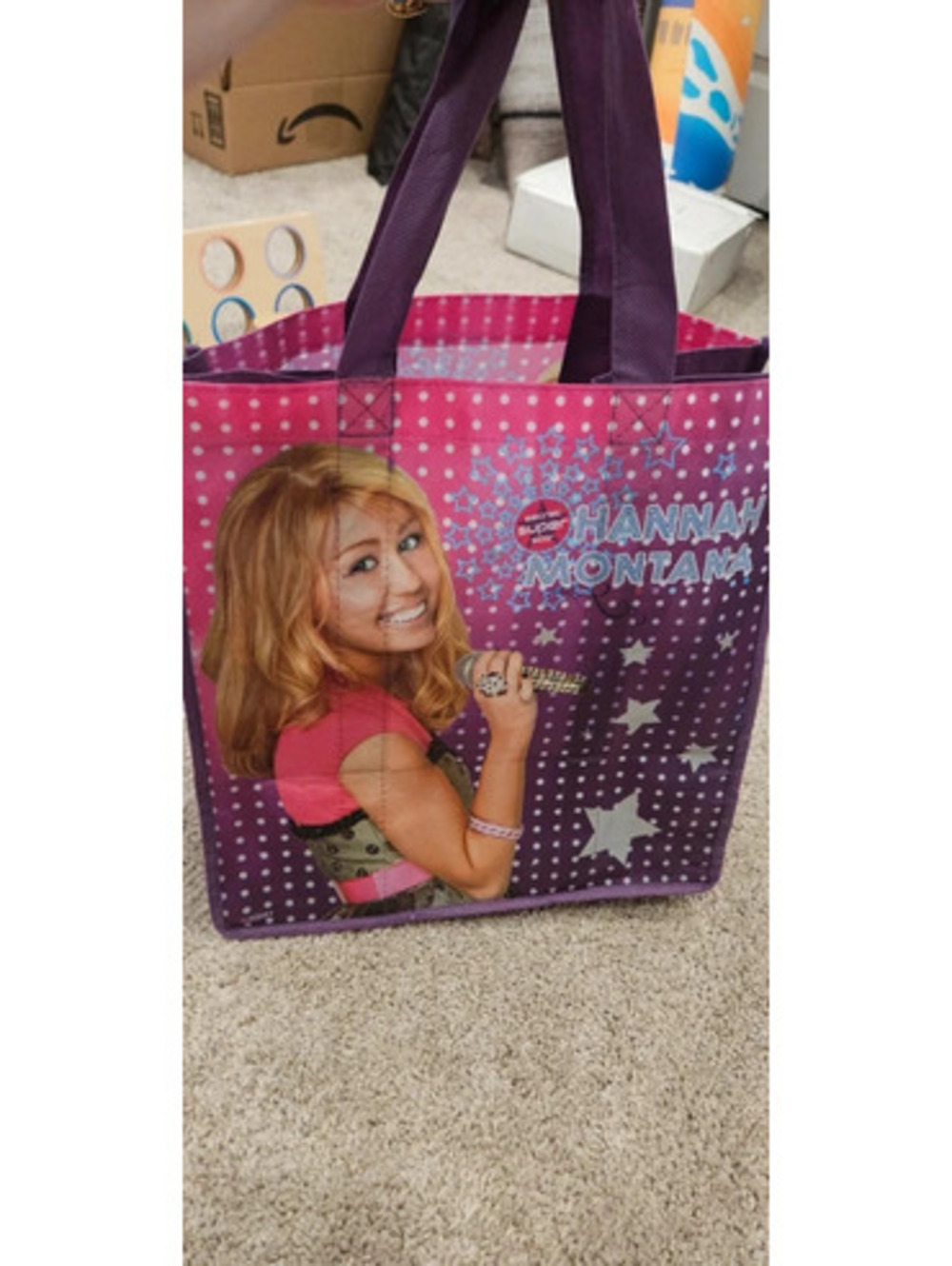 Hannah Montana Purple Reusable Tote Bag